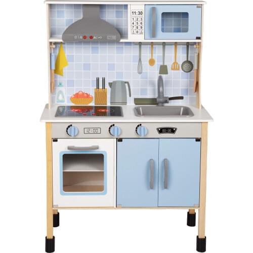 Kitchen wooden toy with light and sound WOOMAX 70x30x104 cm, kitchen wooden toy girl