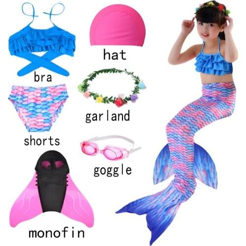 Summer Girls Mermaid Tails For Swimming Birthday Party Costume Kids Cosplay Mermaid Dress Up