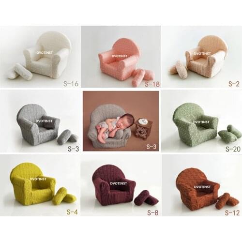 Dvotinst Newborn Baby Photography Props Posing Mini Sofa Arm Chair+2pcs Pillows Poser Photo Prop Fotografia Studio Accessories