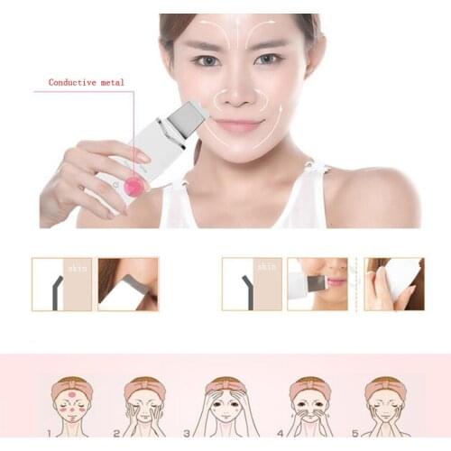 Powered Facial Cleansing Devices Spatula Peeling Ultrasonic Skin Scrubber Face Deep Cleaning Sonic Vibration Face Skin Care Tool