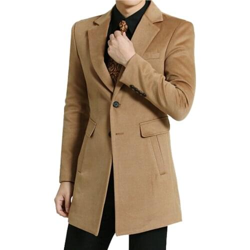 Hot New Spring Autumn Winter British Turn Down Collar Man Casual Jacket Long Fashion Slim Solid Men Trench Coat Plus Size S-6xl