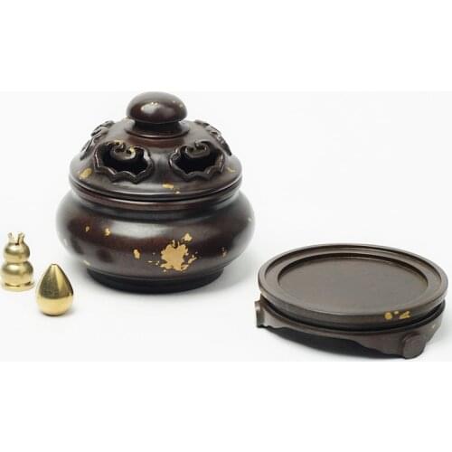 Brass incense coil furnace of pure copper base copper censer lost wax casting process