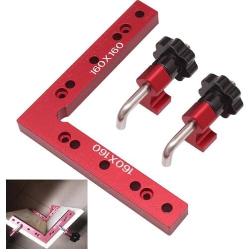 160mm 90 Degree L-shaped Auxiliary Fixture Aluminum Square Right Angle Woodworking Positioning Ruler Splicing board fixing clip