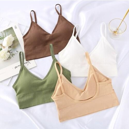 Richkeda Store Tank Crop Top Seamless Underwear Female Sexy Lingerie Intimates With Removable Padded Camisole