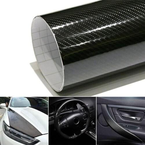 New 1m/2m/3m/4m/ * 50cm 5D Gloss Car Carbon Fiber Vinyl Wrap Sticker Film Roll Air Free Scratch Resistant Reflective#297012