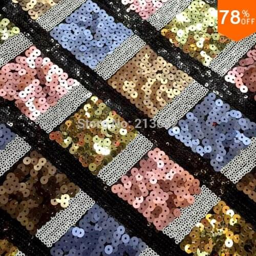 2018 New arrival sequin Embroidery ribbon harlequin checks flashing bead high quality several color flashing african swiss voile