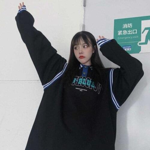 New Fashion Women Hoodie Sweatshirts Long Sleeve Hip Hop print Women Cute Hooded Pullover Tops Female High Street Overs