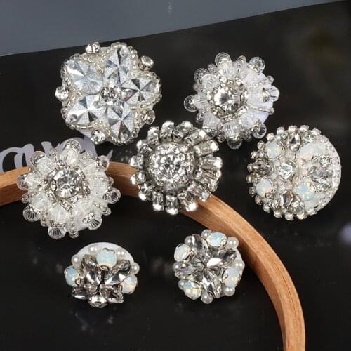 New Style Handmade Hand-stitched Bead Buckle High-end Rhinestone Buttons DIY Coat Fur Fashion Decorative Buttons