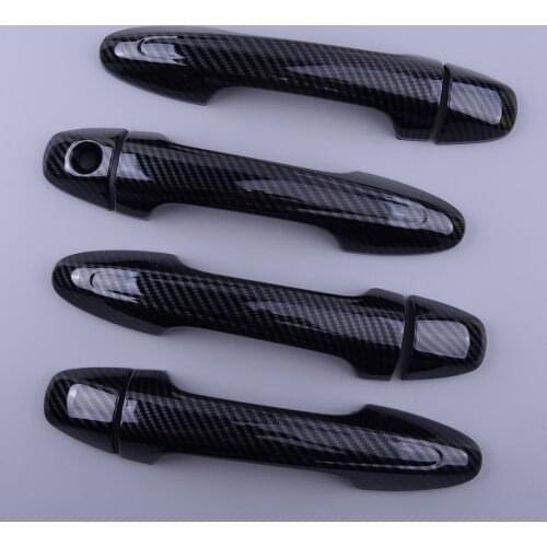 8Pcs/Set Car ABS Side Door Handle Cover Trim Styling Fit For Toyota Tacoma 2016 2017 2018 2019 2020 2021 Carbon Fiber Style