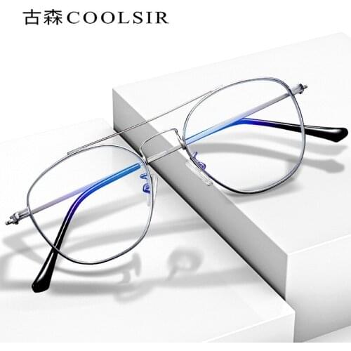 HD anti-blue light round frame metal frame reading glasses 9014