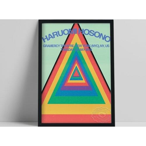 Haruomi Hosono New York Gig Poster, Japanese Electronic Musician Wall Art, Rainbow Triangle Graphics Prints, Music Fans Collect