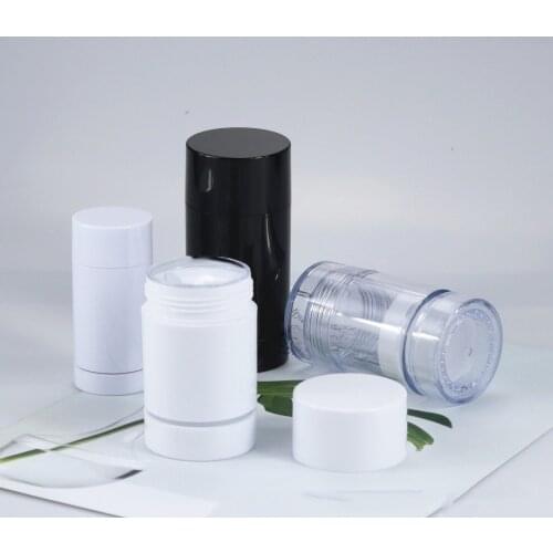 30g 50g 75g Deodorant Container Cosmetic Lotion Fondation Bar Empty Package Plastic Transparent Black White Glue Sticker Tube