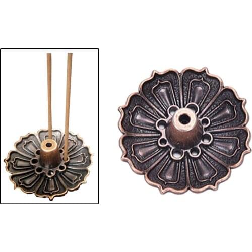 Retro Lotus Incense Holder with 9 Holes - Cone & Stick Incense Burner Holder Ash Catcher Home Office Yoga Censer Decorations