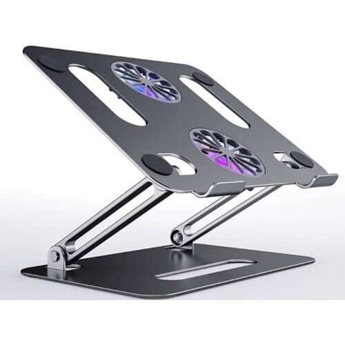 Boneruy Laptop Stand Riser Cooler with 2 Fans PC Holder Heat Dissipation Bracket Adjustable Foldable Cooler 2 Layers