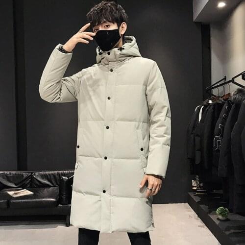 Winter Down Jacket Men Thickening X-Long Solid White Duck Down Hot-selling Down Parkas Thicken Warm Jacket Male Windproof Coat