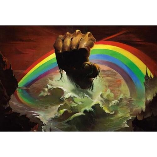 Rainbow rising Flag custom hobby business history rock banner flag 90x150cm