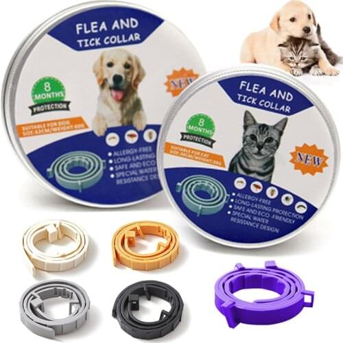 Adjustable Pet Flea Collar Flea & Tick Prevention Collar for Dog Cat Mosquitoes Repellent Collar Insect Mosquitoes Pet Supplies