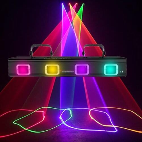 Four Lens Strong RGBY Laser Show System Stage Disco Party christmas decoration Laser lights DMX DJ equipment project 500meters
