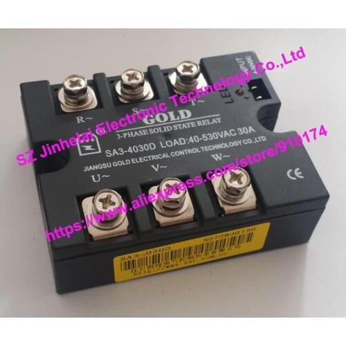 SA34030D (SA3-4030D) GOLD Authentic original SSR 3-phase DC control AC SOLID STATE RELAY 30A
