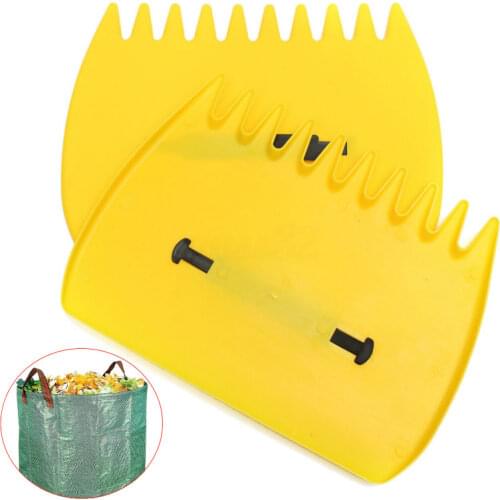 Garden Yard Leaf Scoops Collector Grabs Grass Grabbers Leaves Pick Up Hand Rakes for Rubbish Collect Waste Bag