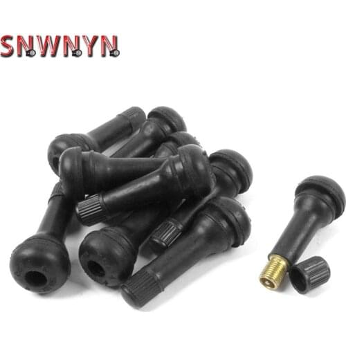 10pcs/set Black universal Valve Stems With Dust Caps with Caps Tyre Rubber Valves Car Tubeless Car Wheel Snap-in Tire