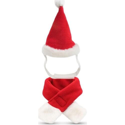 Pet supplies Christmas hat scarf set for dogs and cats for small pets