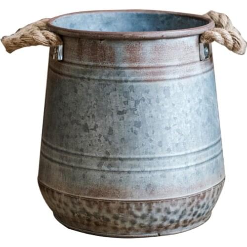 Vintage old iron bucket bucket flower bucket flowerpot vase decoration ornaments grocery garden
