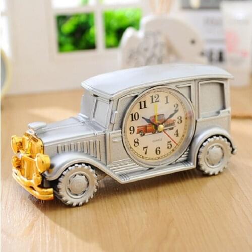 1Pcs Antique Car Shape Clock Creative Alarm Room Decoration for Home Dorm Office