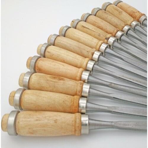 12pcs Professional Wood Carving Tool Set High Quality Wood Carving Hand Chisel Set Woodworking Craft Hand Tool Send a file knife