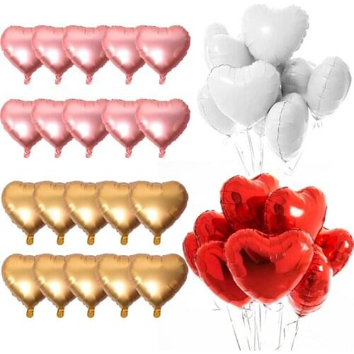 18inch Rose Gold Heart Foil Balloons Wedding Decoration Inflatable Helium Ballon Birthday Party Balloons Baby Shower Supplies