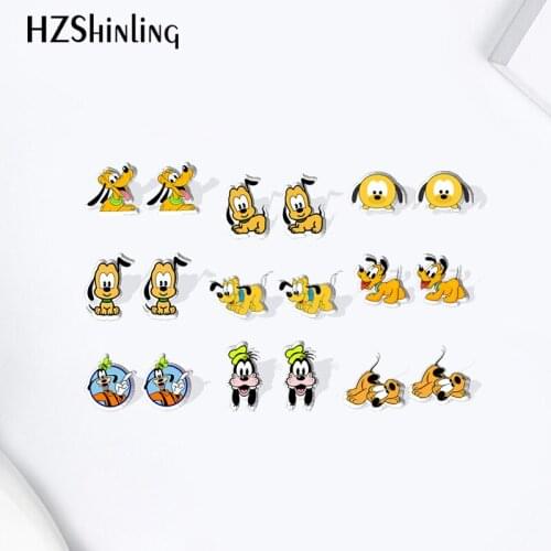 2021 Disney Dogs Pluto Pattern Acrylic Stud Earrings Resin Epoxy Ear Jewelry
