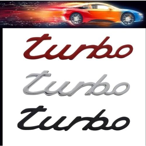 3D Chrome Black Red Letters turbo Words for car Hood Fender trunk Rear Bonnet Nameplate Decal Emblem Badge Sticker