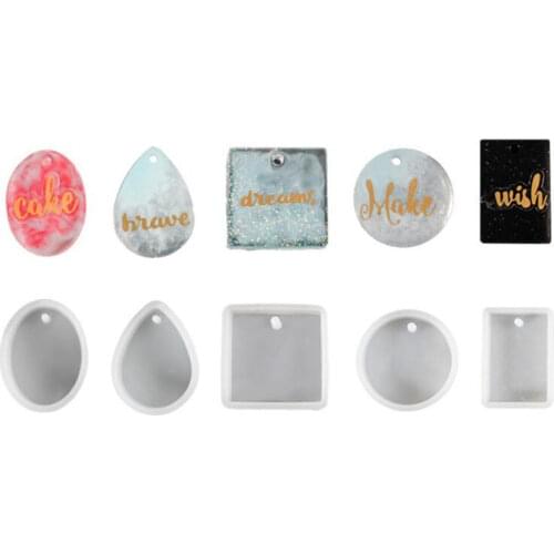 5pcs/set pendant silicone Mold Resin Mould handmade DIY Jewelry Making epoxy resin molds Baking Cake Decorating Tool