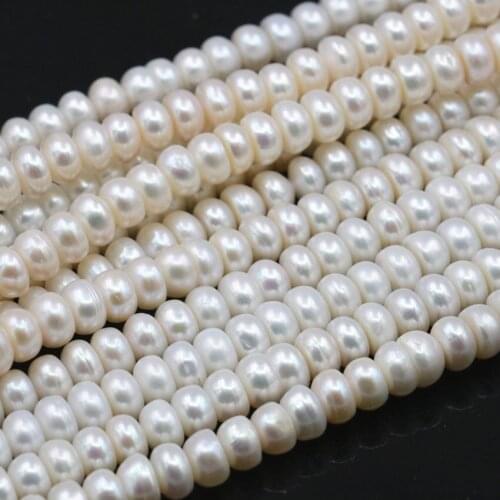 8-9mm White Natural Freshwater Baroque Pearl Loose Abacus Beads for DIY Necklace Bracelet Pearls Jewelry Making Strand 14.5"A488