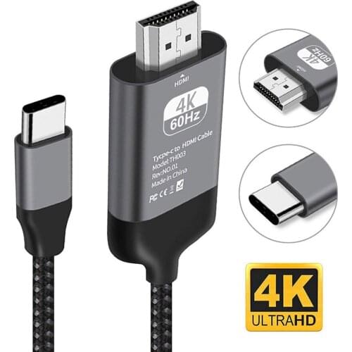 USB-C Type C To HDMI-compatible HD TV Adapter USB 3.1 4K Converter For PC Tablet Mobile Phone USB-C HDMI Adapter Video Cables
