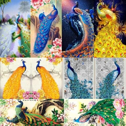 DIY 5D Diamond Painting Golden Peacock Partially Special-shaped Drill Diamond Painting Animal Series Home Decoration Crafts Gift