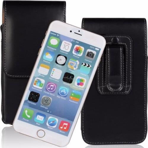 Erect Black Waist Hanged Leather Case for Apple Iphone 8 Plus Case Belt Clip Holster Pouch For Iphone8plus 8Plus Coque Cover New