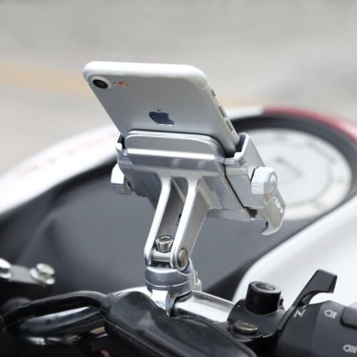 Motorbike Bicycle Phone Holder Handlebar Rearview Mirror Mount Holder Accessory Metal Aluminum Alloy Bike Phone Stand Bracket