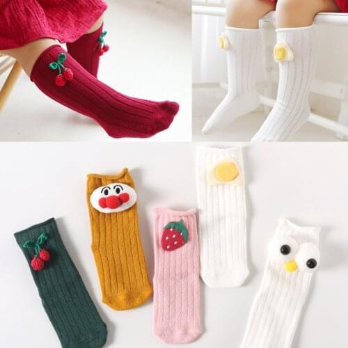 3d Cute Cotton Spring Autumn Winter Children Knee High Socks 100% Cotton Thick Warm Newborn Winter Socks for Kids Girls Boys