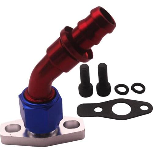 Turbo Oil Drain Flange Ball Bearing FOR GT25R GT28R GT30R GT35R 45 Degree 5/8" Barb