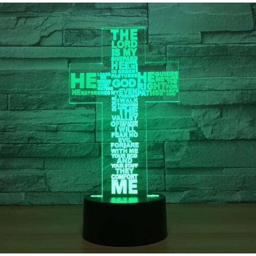 Crosses Gifts Night Light, Electronic Products Creative 3d Light Fixtu Novelty Living Room Bedroom Lovely 7 color change 3D Lamp