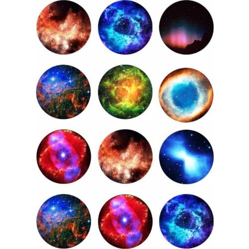 10mm 12mm 14mm 16mm 20mm 25mm 337 12pcs/lot Nebula Mix Round Glass Cabochons Jewelry Findings 18mm Snap Button Charm Bracelet