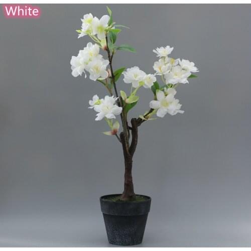 Small Pot of Cherry Blossoms Artificial Plant Flower Fake Flower with Pot Home Decoration Wedding Decor Cherry Blossom Tree