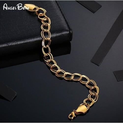 Fashion Unisex Gold Chain Bracelet Cuban GP Chain and Link Bracelet Arabian Jewelry Gift Never Fading