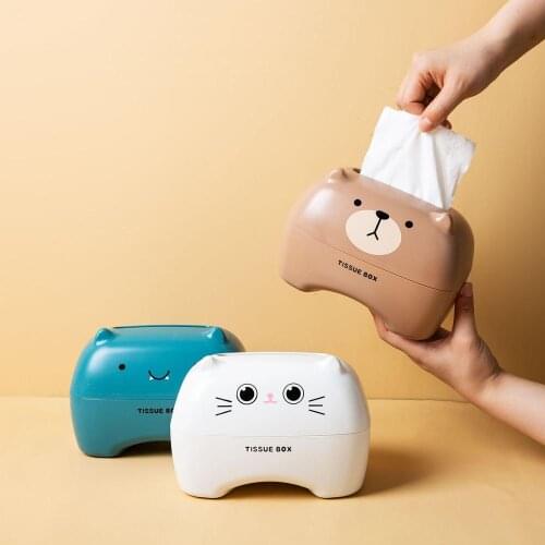 Cartoon Tissue Box Creative Home Living Room Cute Napkin Storage Box Paper Pumping Box Desktop Decor