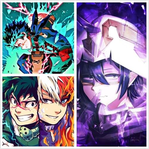 Diamond Painting Wall Poster My Hero Academia Anime Pictures Embroidery Full Mosaic Cross Stitch Kits Living Room Home Decor