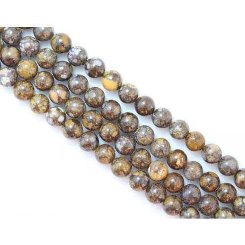 Natural grain stone ( Brown ) Round Beads 15'' DIY Bracelet Necklace Jewelry Making 4/6/8/10/12 mm