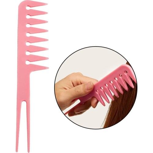 Portable Wide Tooth Styling Comb Shaping Wet Pick Fantail Comb Professional Design