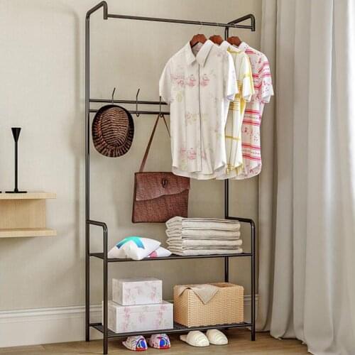 Simple Coat Rack Landing Clothing Holder Hanger Floor Standing Storage Shelf Clothes Hanger Racks Simple Style Bedroom Furniture
