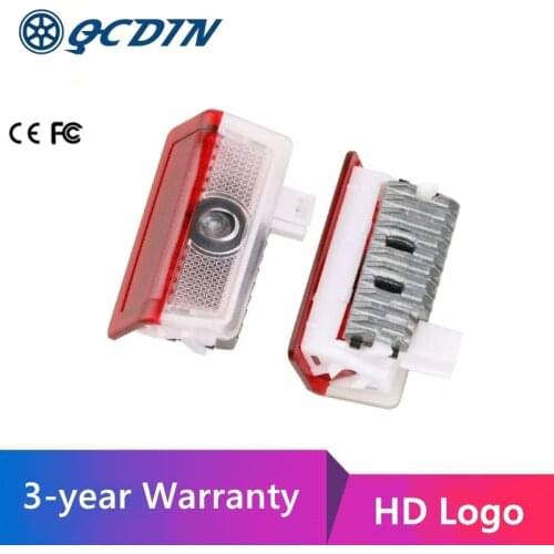 QCDIN 2pcs LED Car Door Logo Lights LED Projector Light Courtesy Lamp for Mercedes Benz EQC with HD Logo
